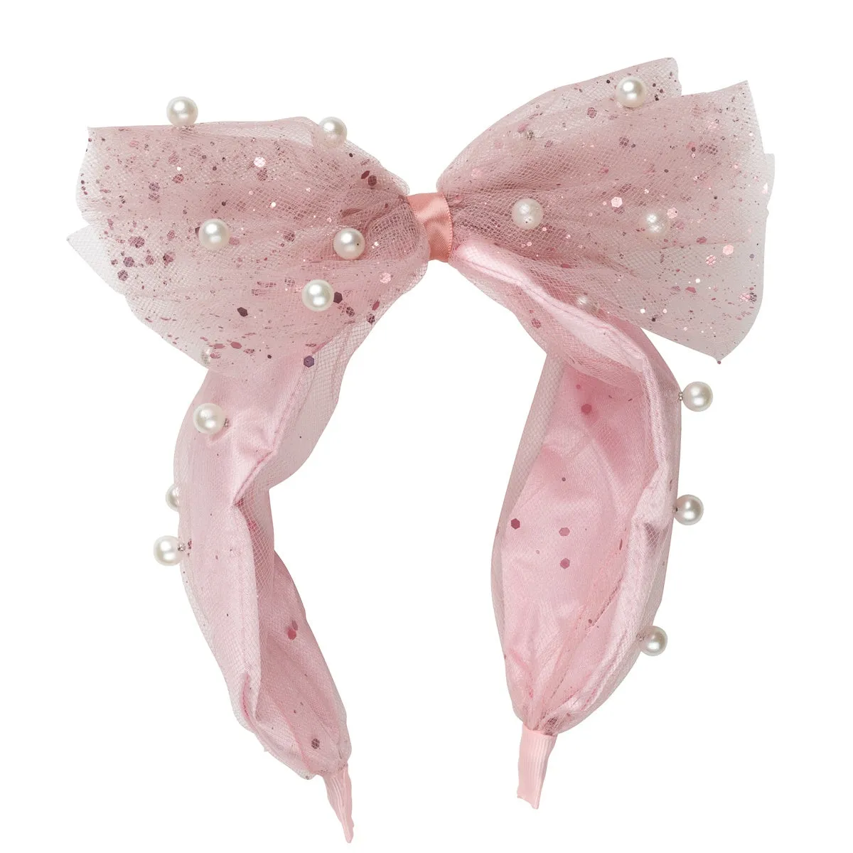 Project 6 Tulle Pearl Headband -Blush