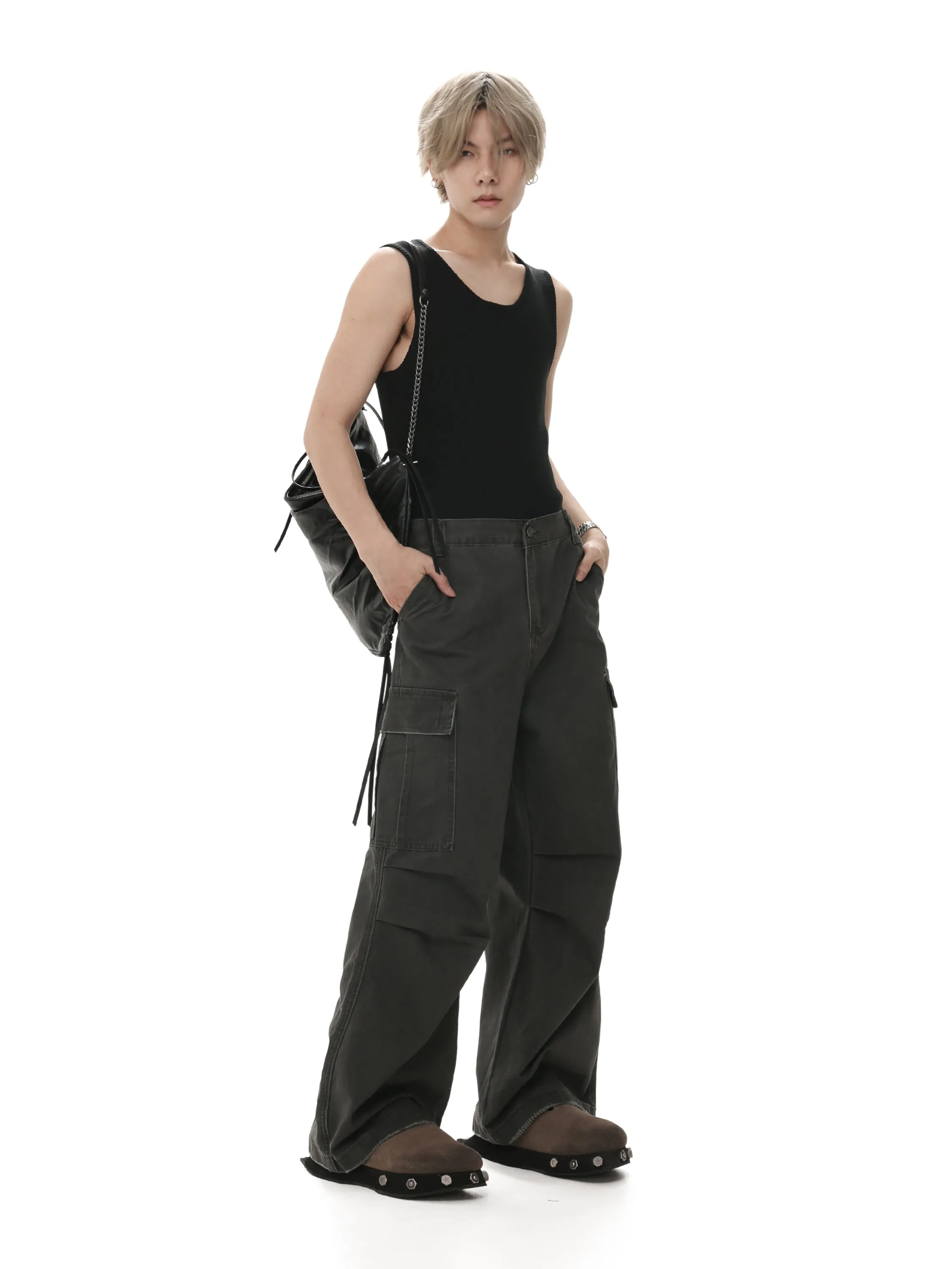 Retro Cotton Wide Leg Pants