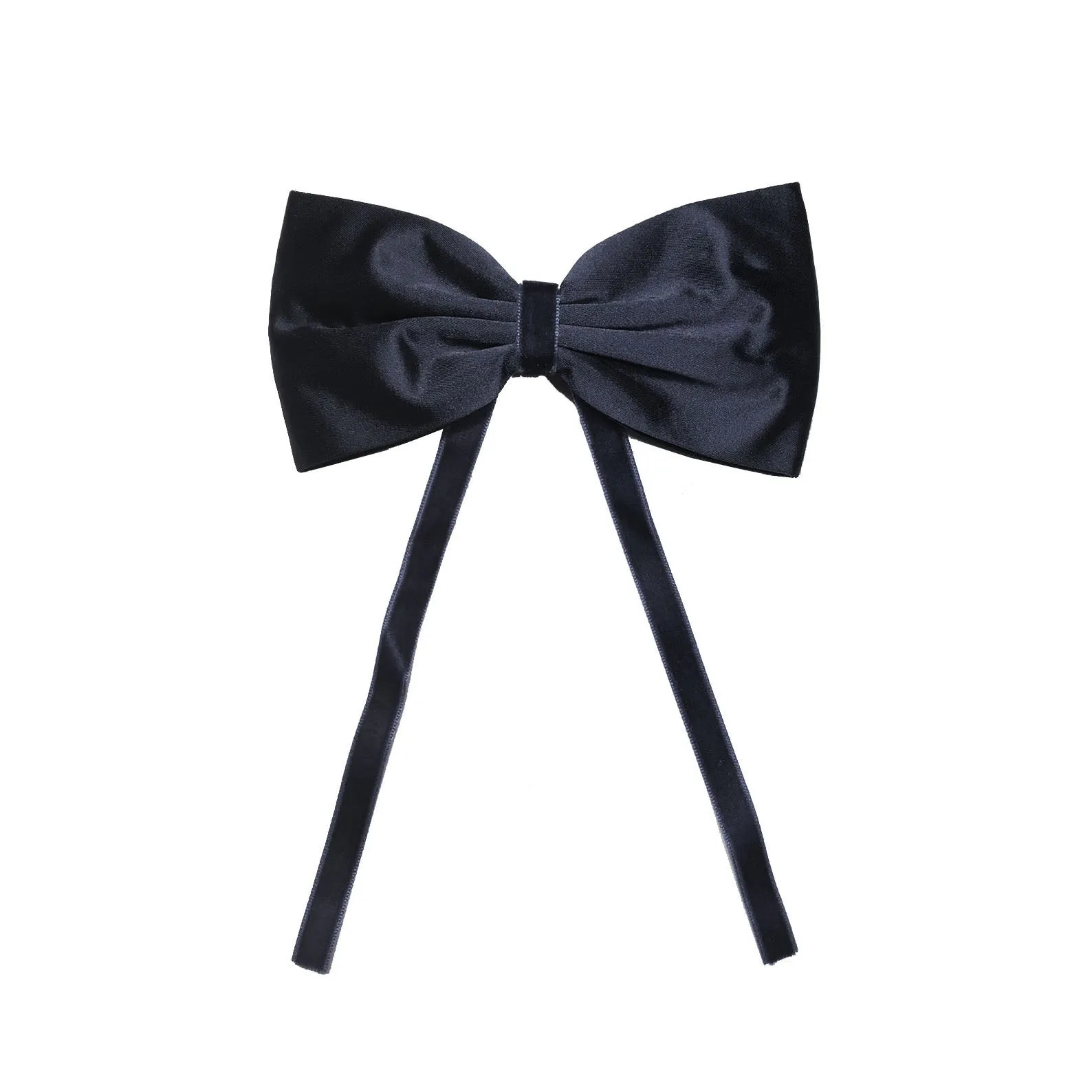 SILK   VELVET RIBBON BOW CLIP // Midnight Navy // YOUTH