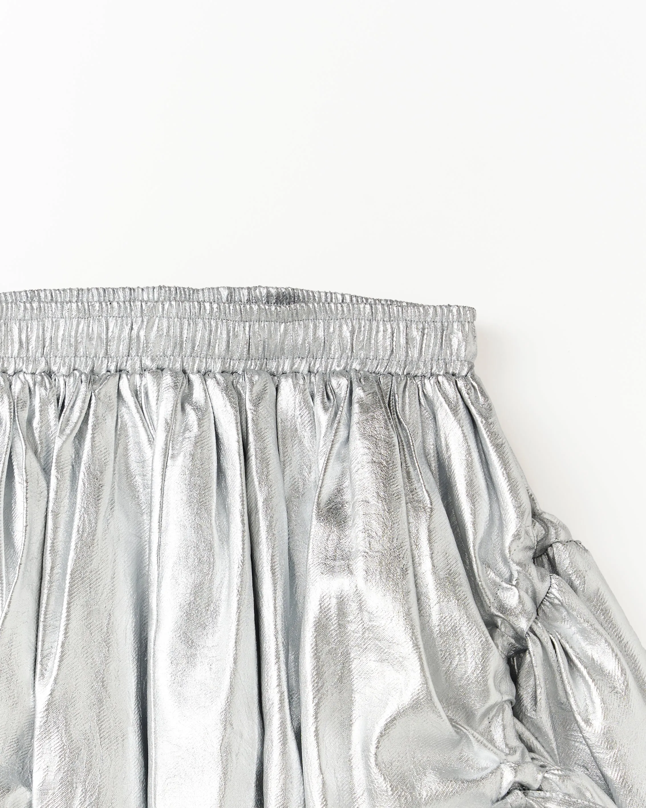 SILVER GATHER RIBBON SKIRT