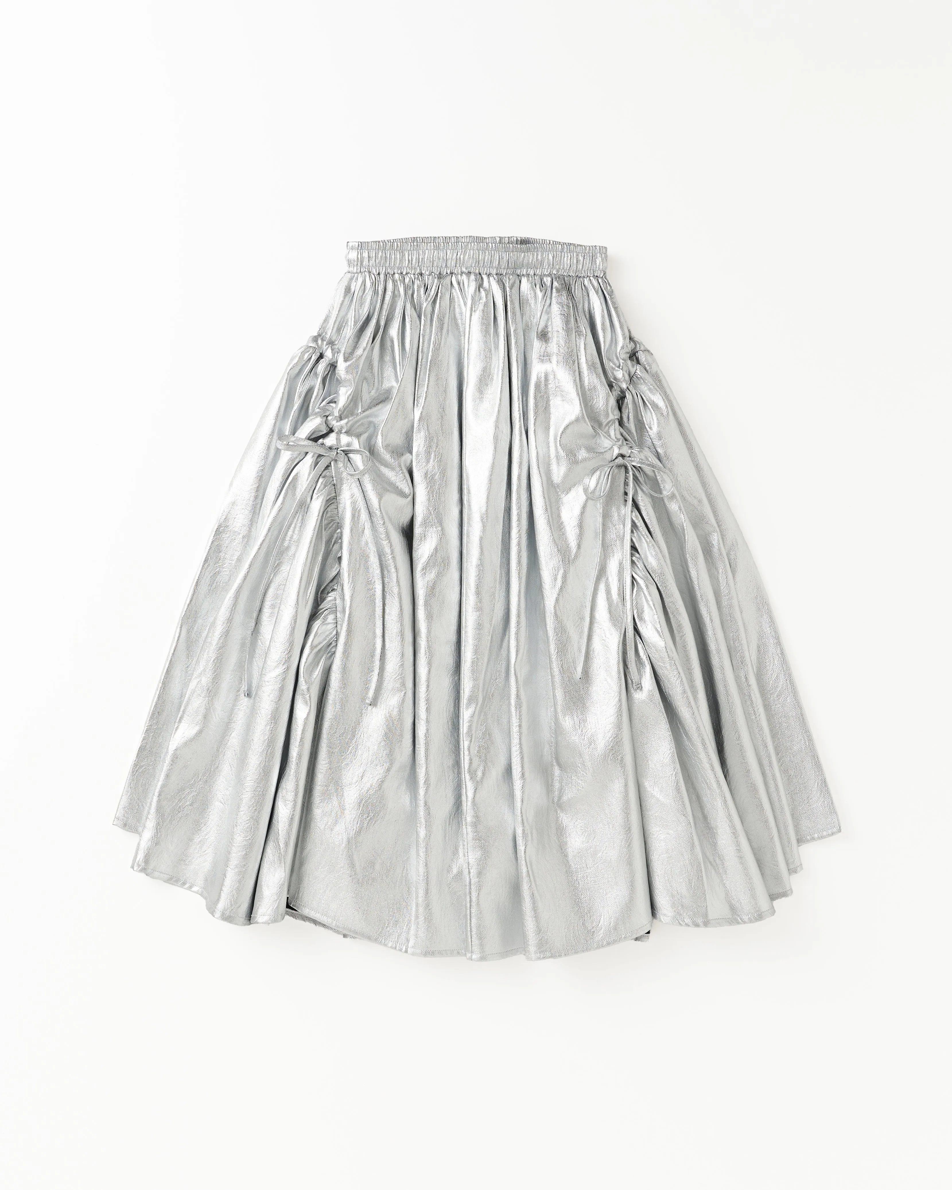 SILVER GATHER RIBBON SKIRT