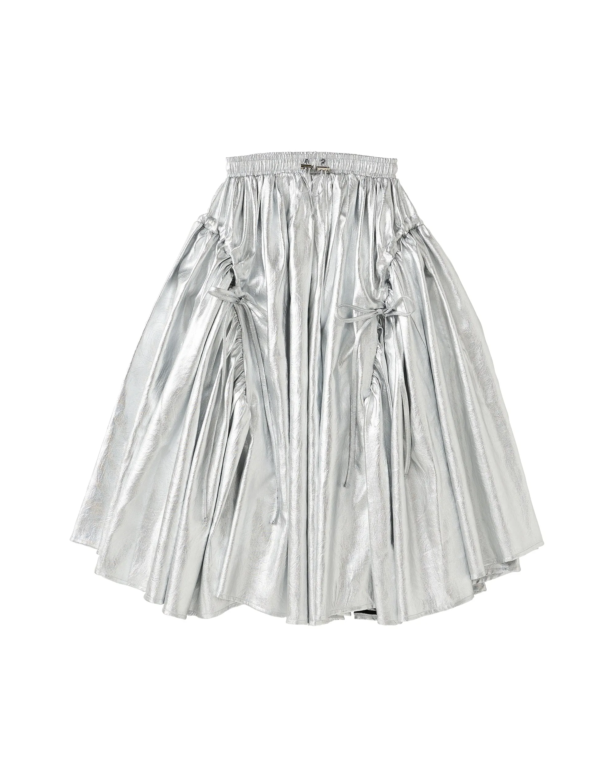 SILVER GATHER RIBBON SKIRT