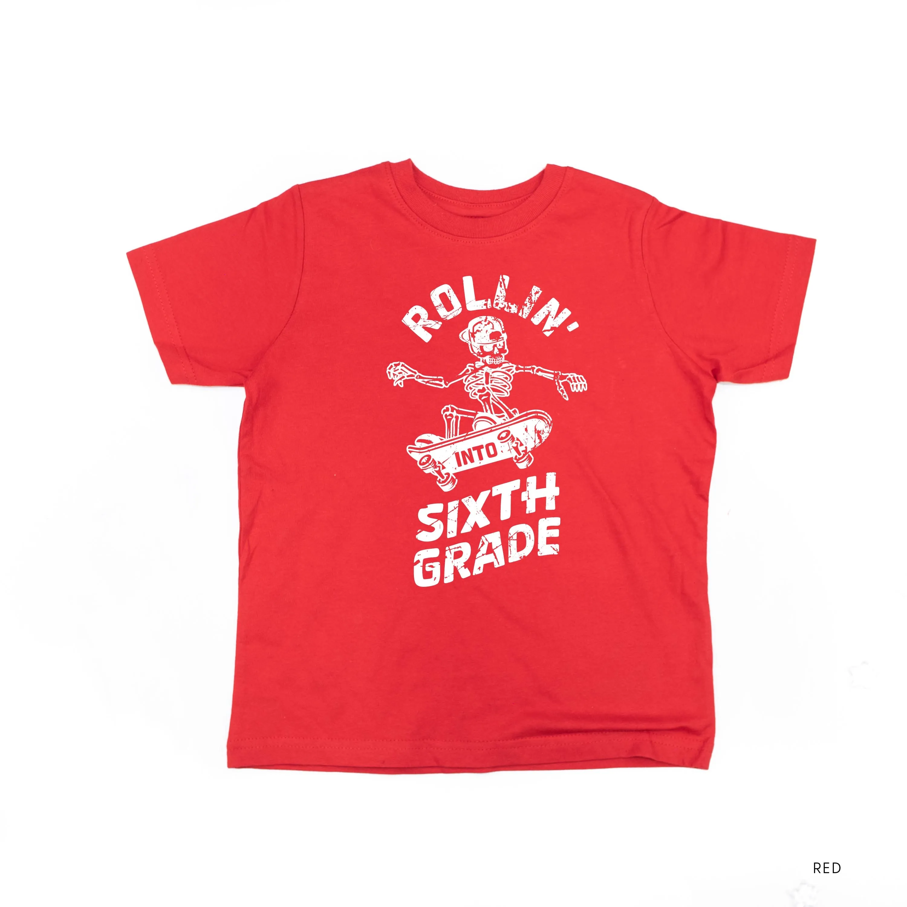 Skateboarding Skelly - Rollin' into Sixth Grade - Short Sleeve Child Shirt