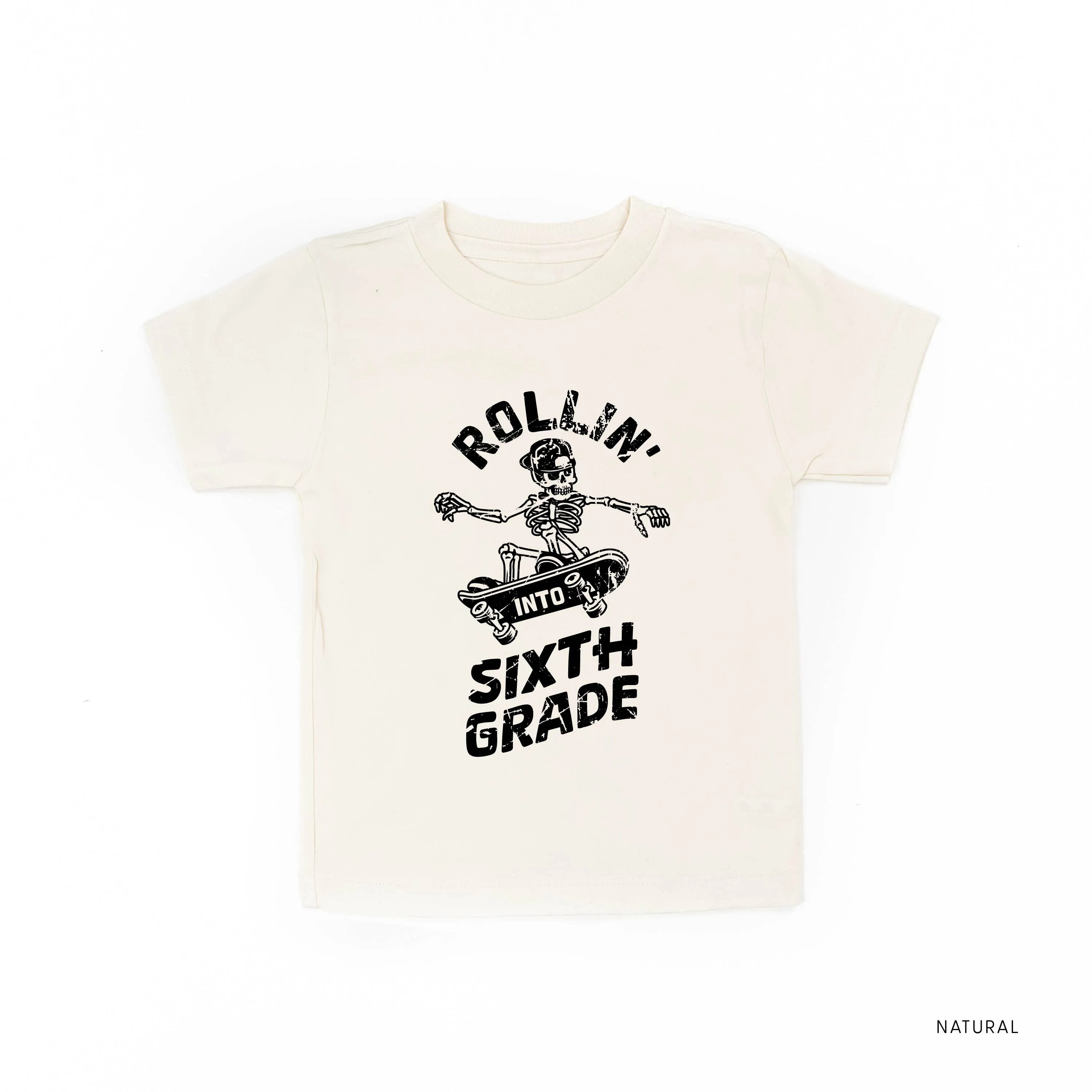 Skateboarding Skelly - Rollin' into Sixth Grade - Short Sleeve Child Shirt