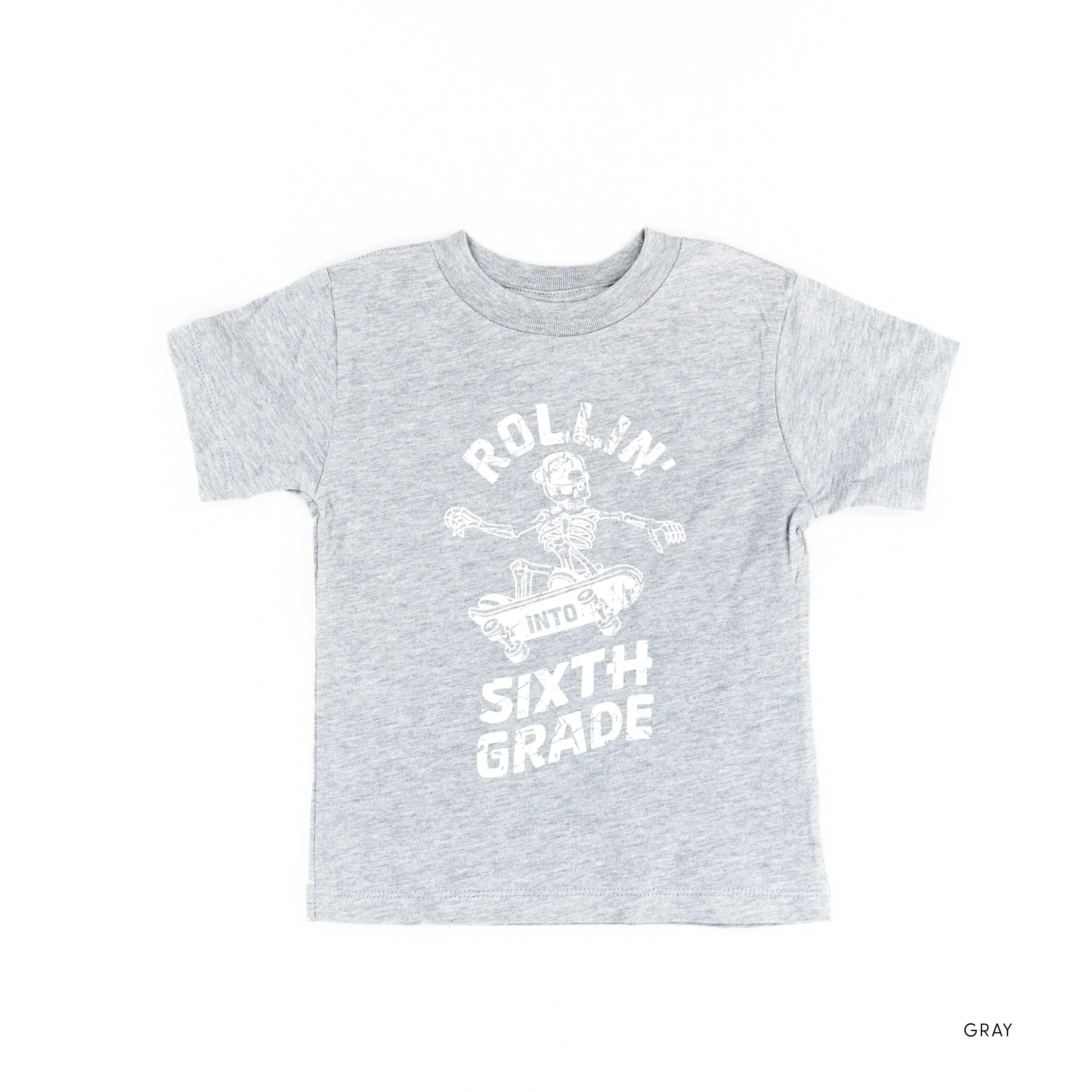 Skateboarding Skelly - Rollin' into Sixth Grade - Short Sleeve Child Shirt