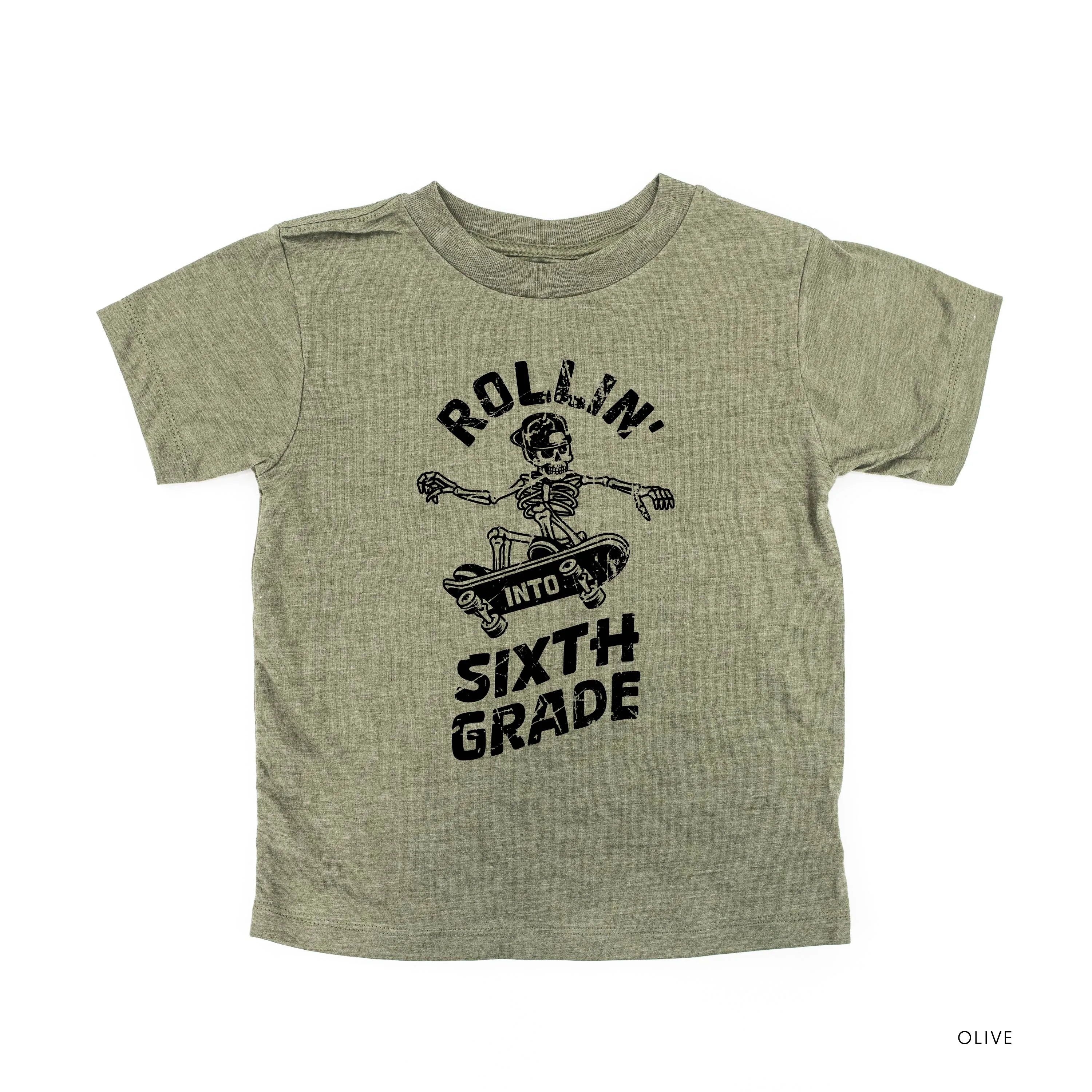 Skateboarding Skelly - Rollin' into Sixth Grade - Short Sleeve Child Shirt