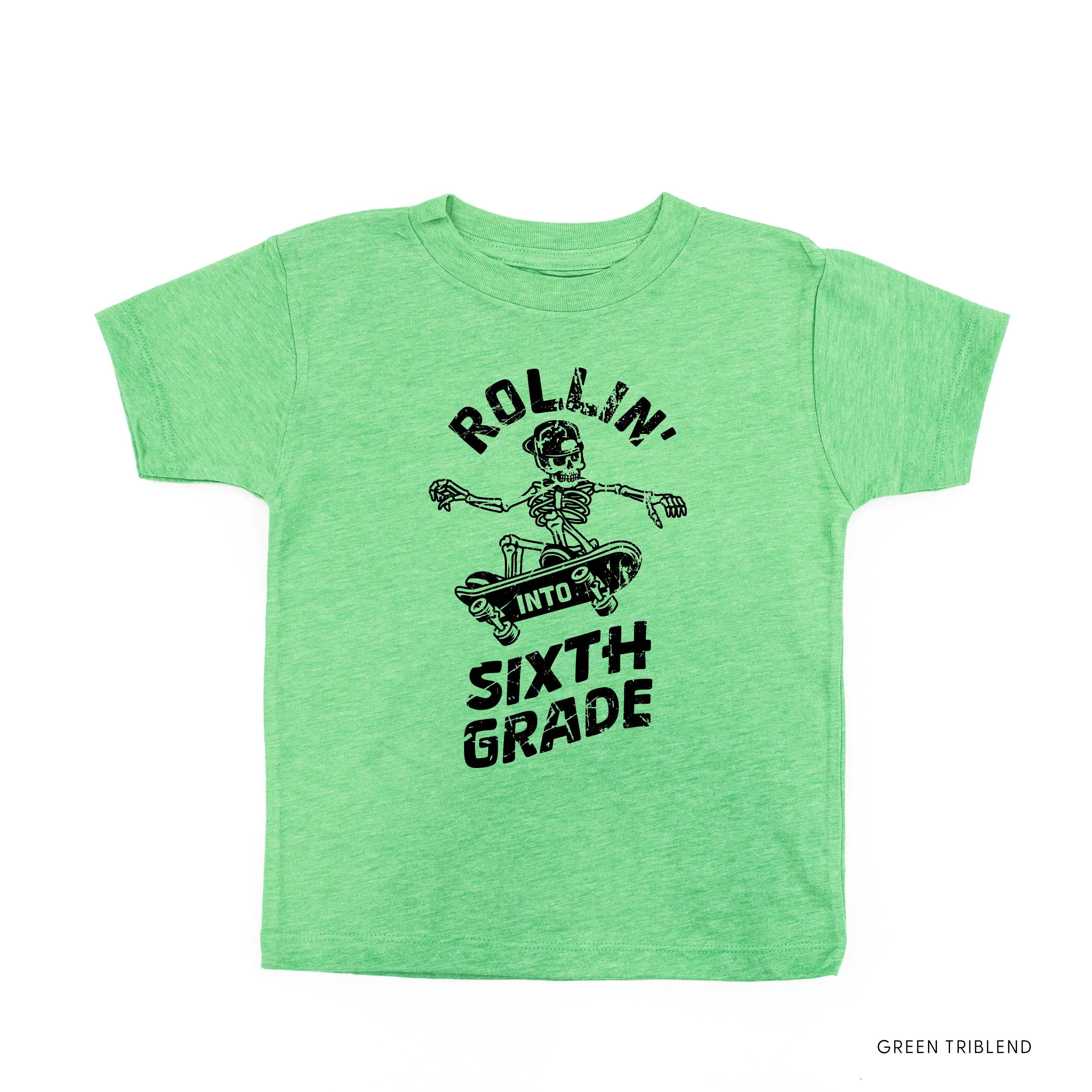 Skateboarding Skelly - Rollin' into Sixth Grade - Short Sleeve Child Shirt