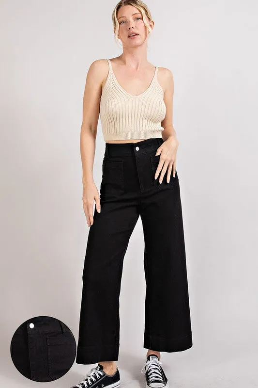 SOFT WASHED WIDE LEG PANTS