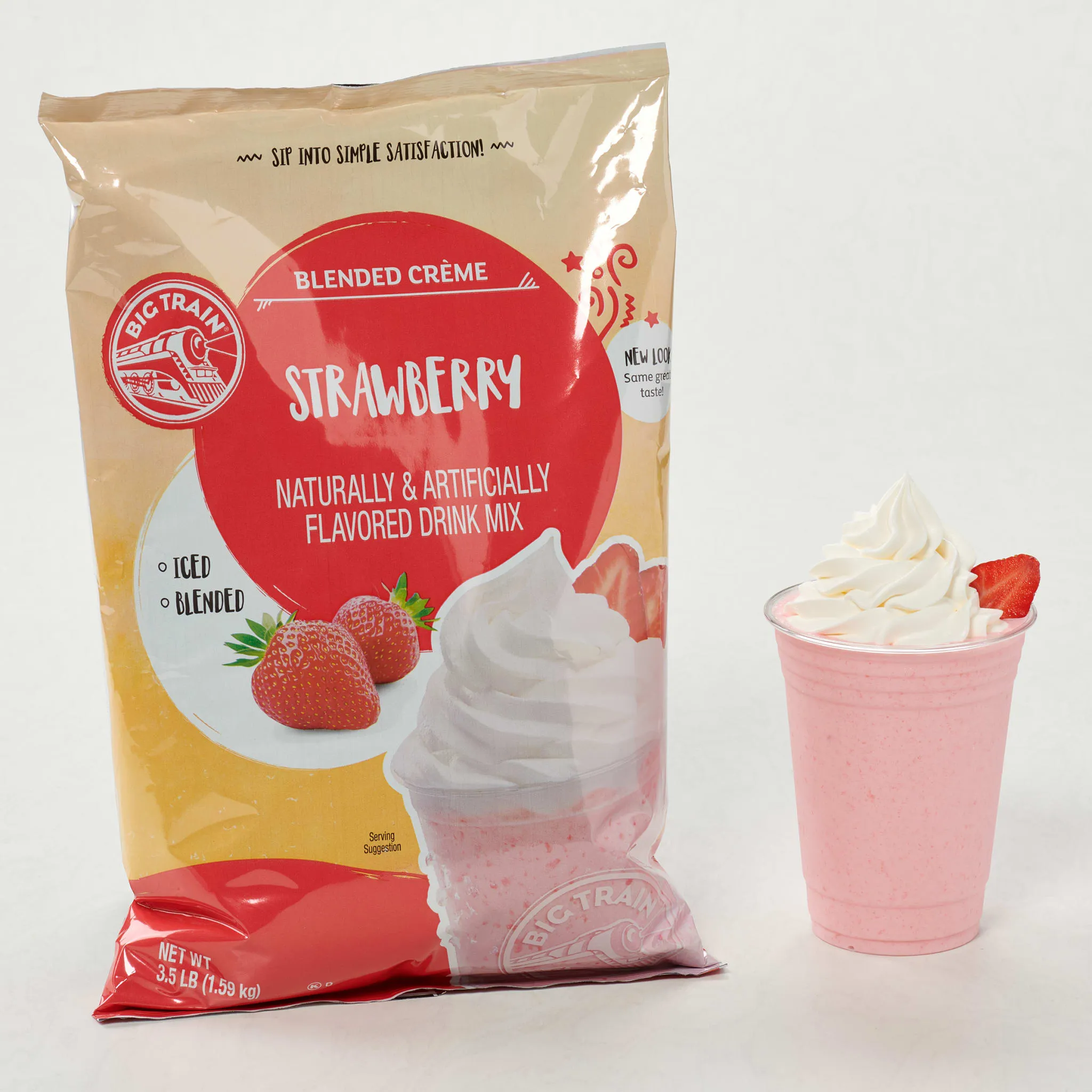 Strawberry Blended Crème Beverage Mix - 5 x 3.5lb Bags