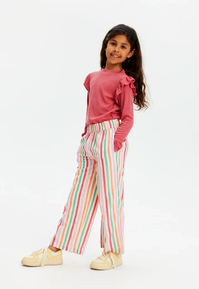 The Jodie Wide Leg Pants - Multi Stripe - KIDS