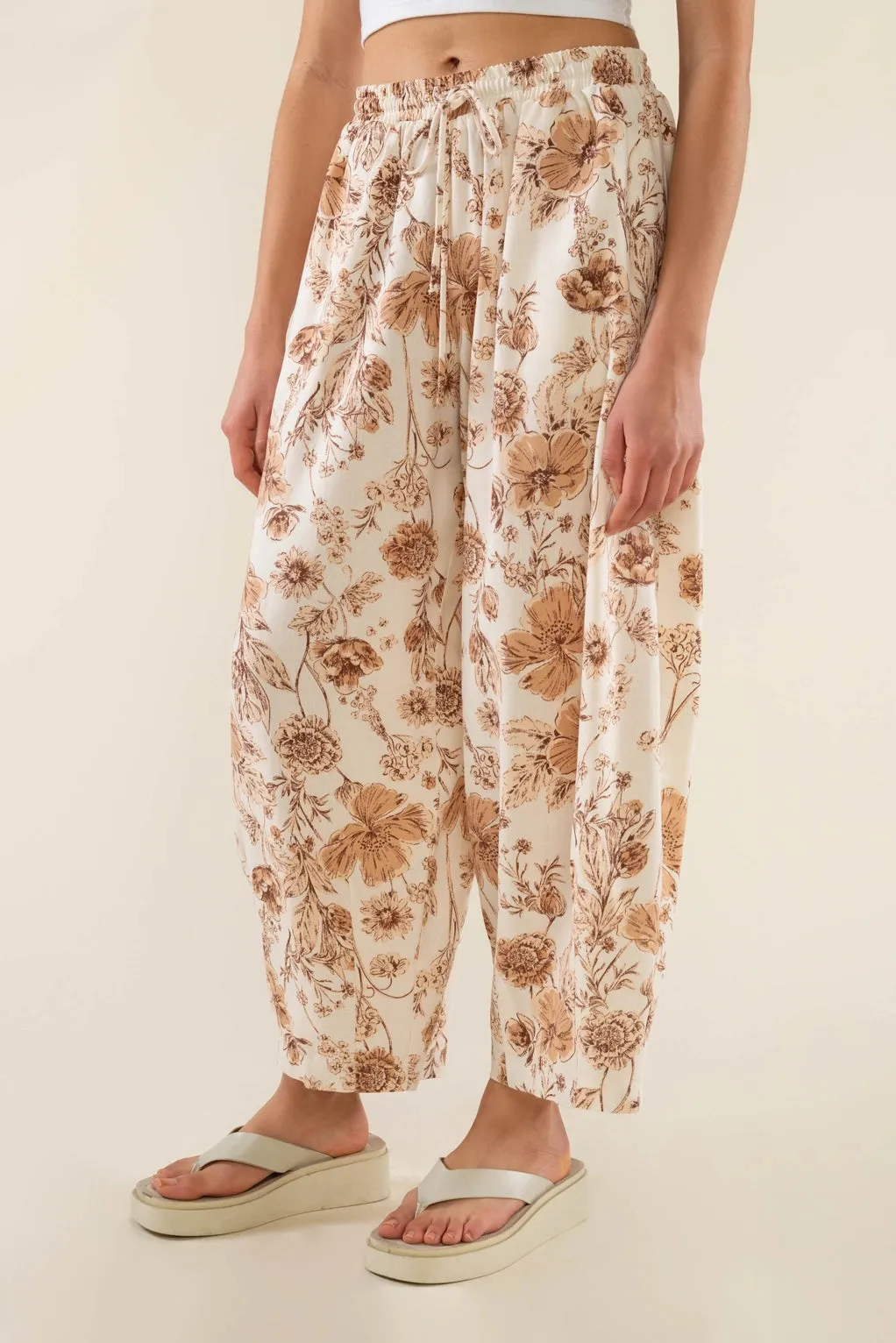 The Sonoma Floral Lantern Pant by NLT - Natural