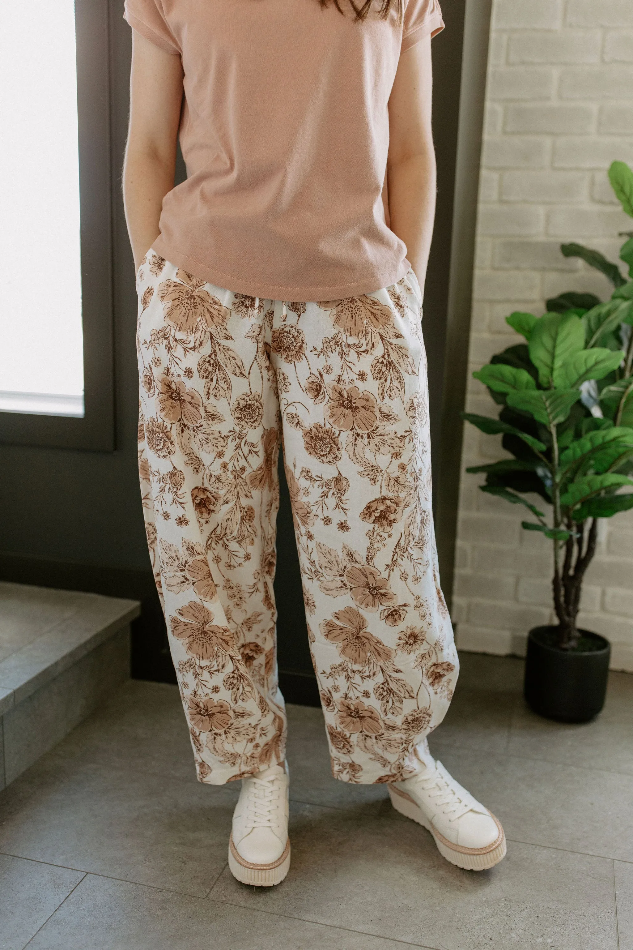 The Sonoma Floral Lantern Pant by NLT - Natural