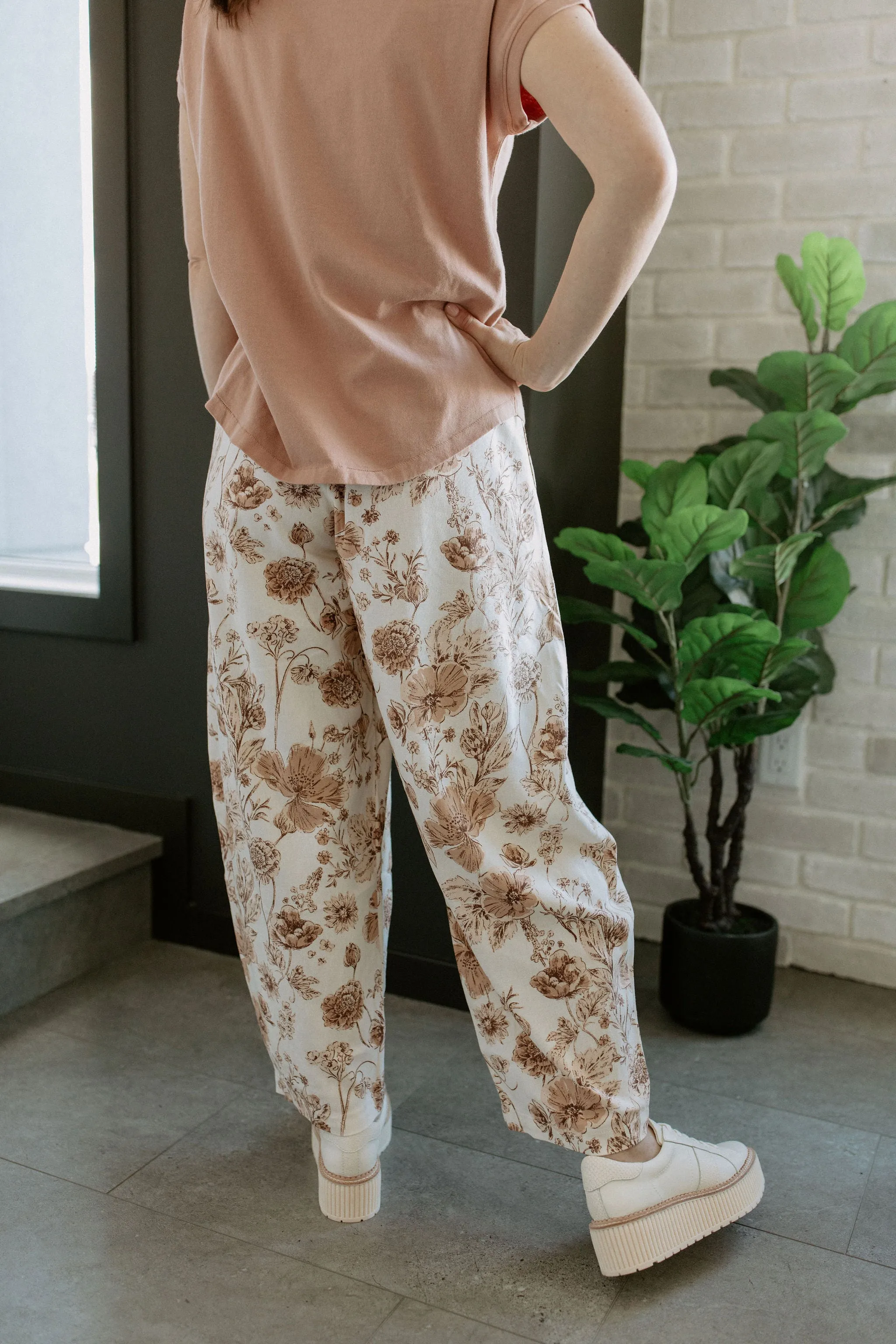 The Sonoma Floral Lantern Pant by NLT - Natural