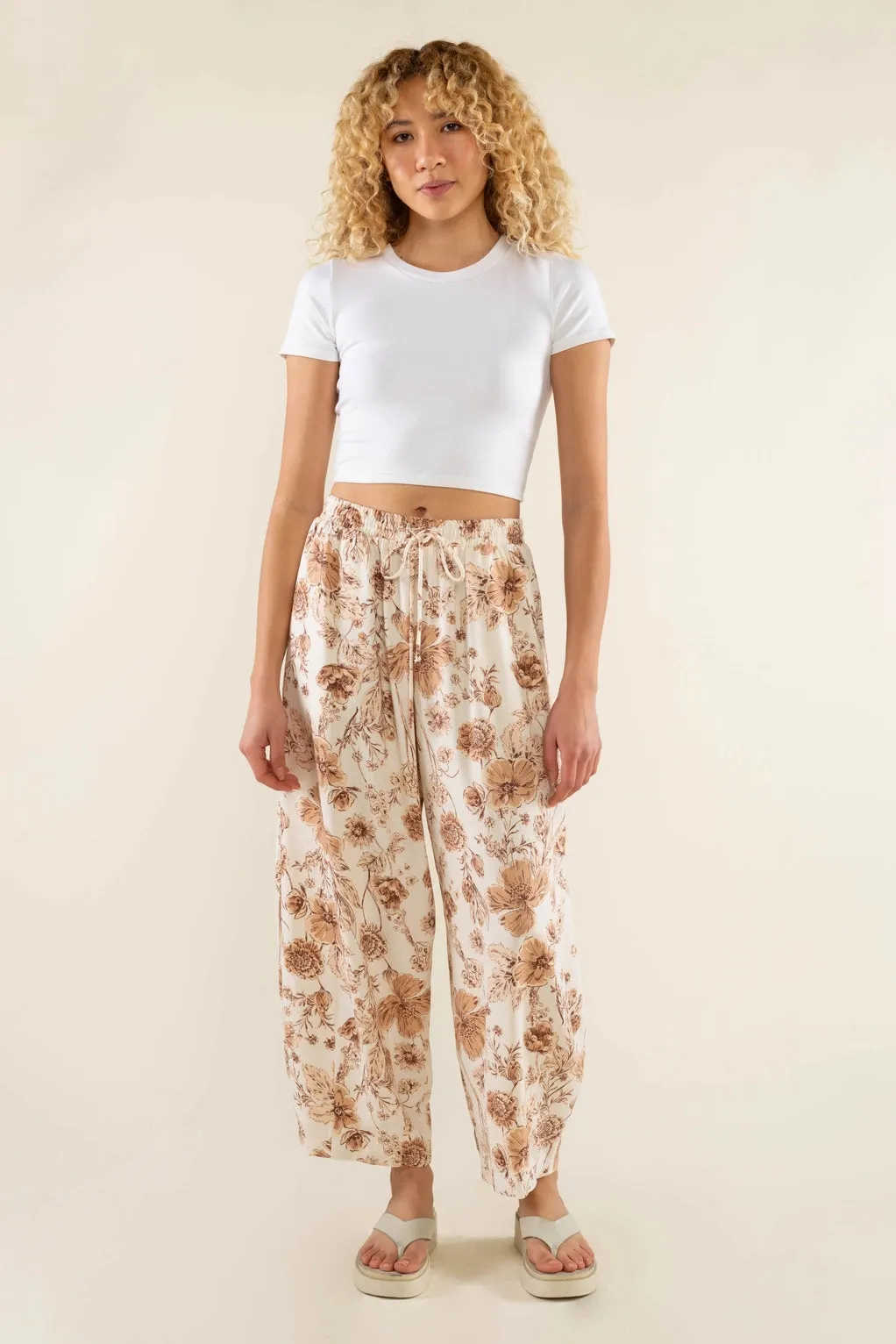 The Sonoma Floral Lantern Pant by NLT - Natural