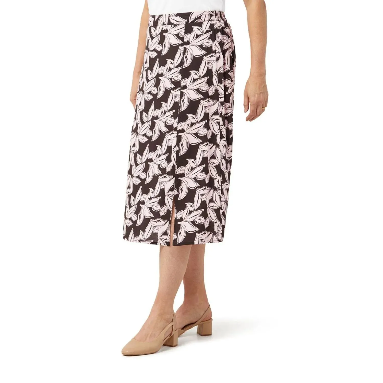 TIGI 10/12 Graphic Leaf Print Skirt