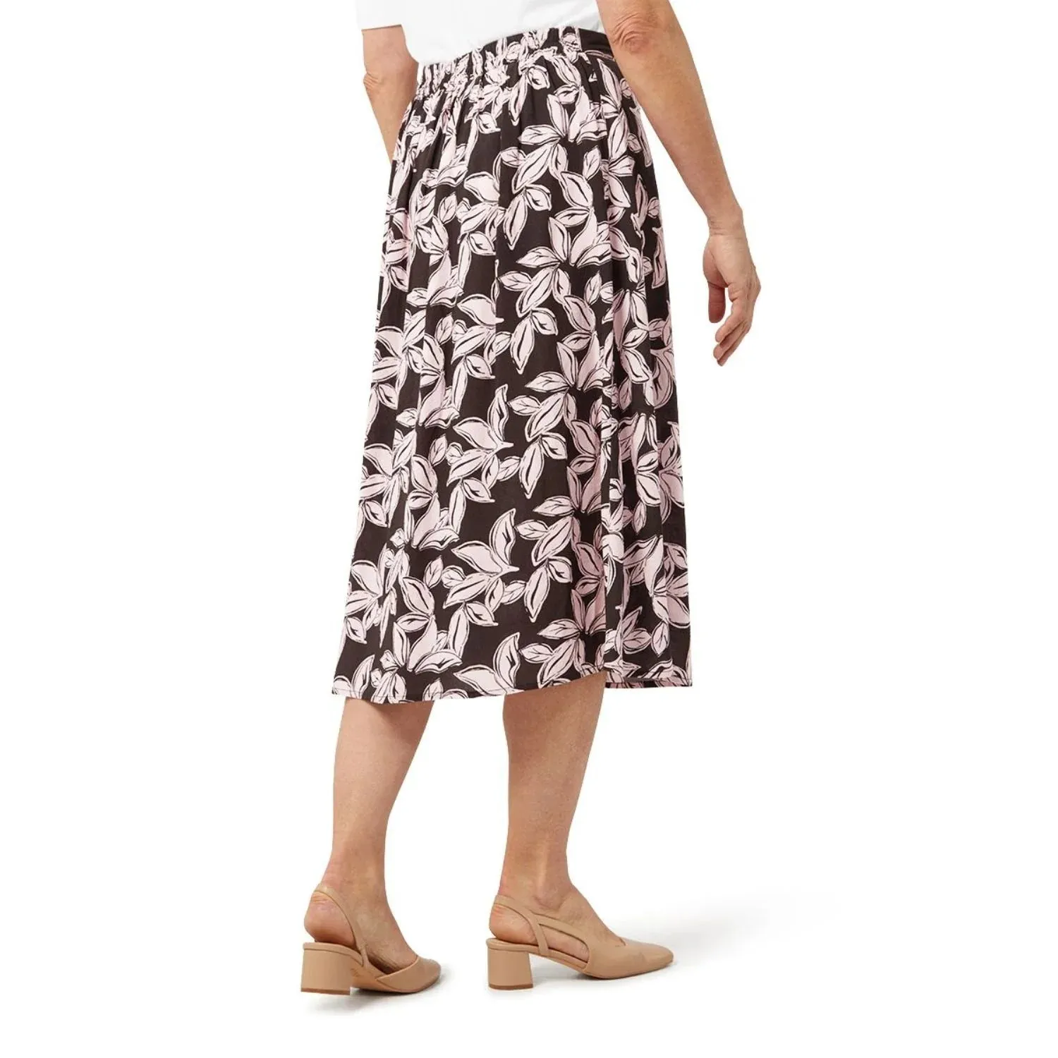 TIGI 10/12 Graphic Leaf Print Skirt