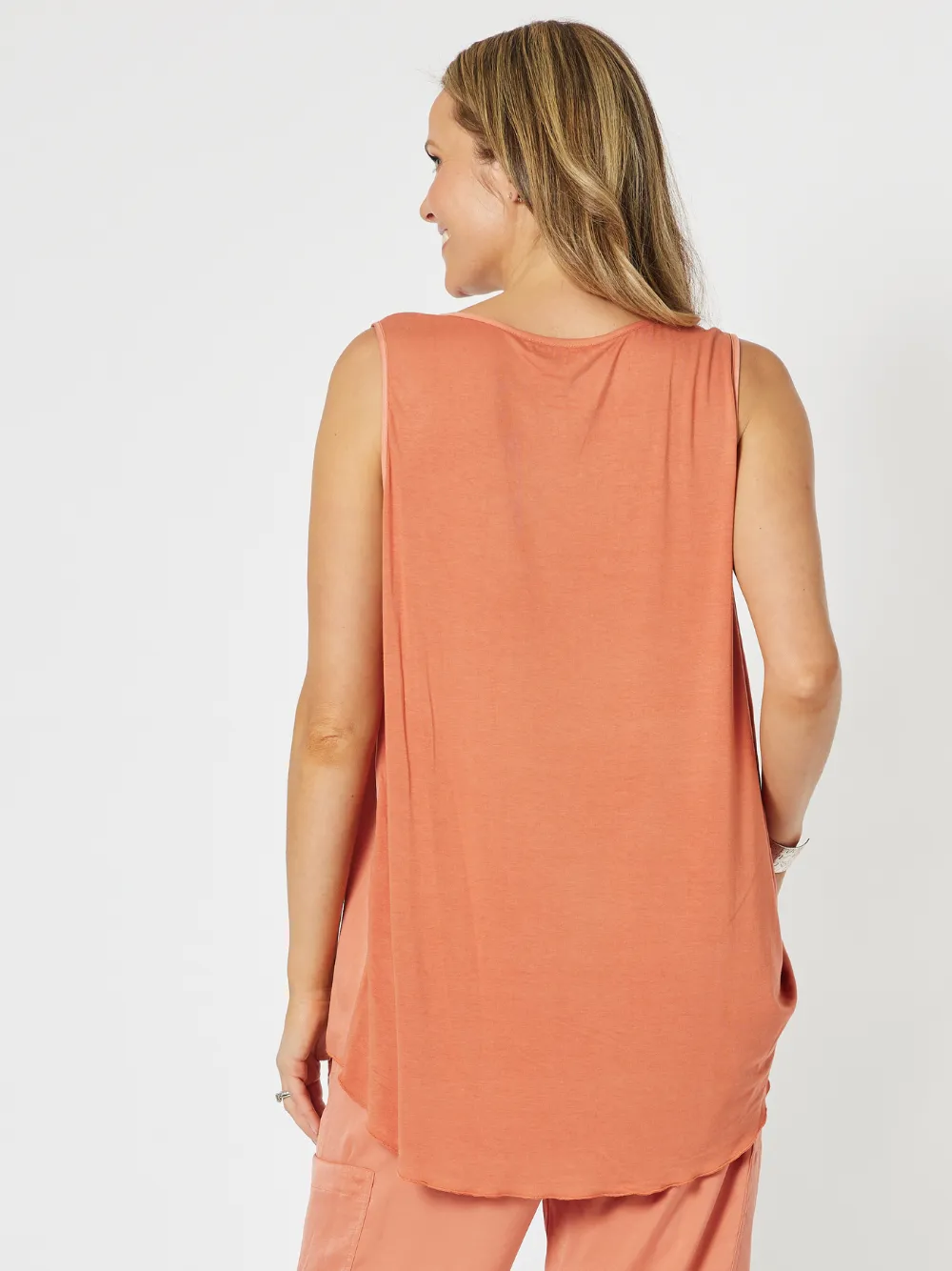 Traveller Luxe Round Neck Cami - Sunset