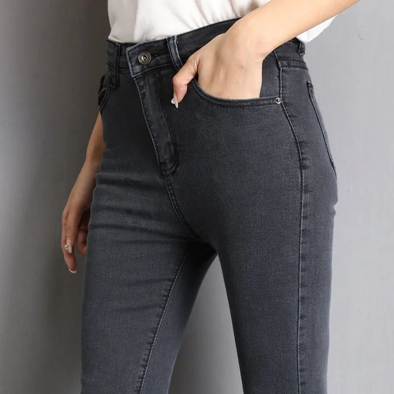 Trendy Washed Denim Jegging Stretch Jeans