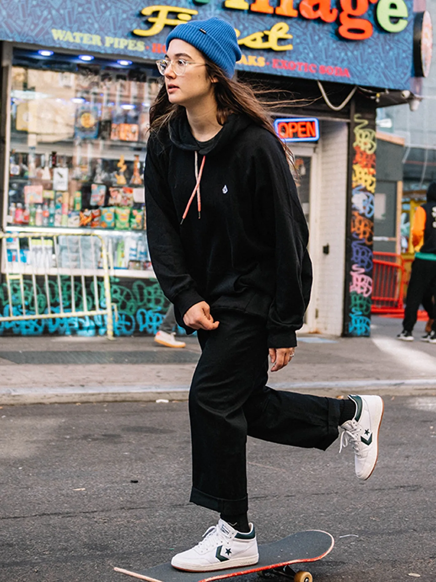 Truly Stoked Boyfriend Hoodie - Black