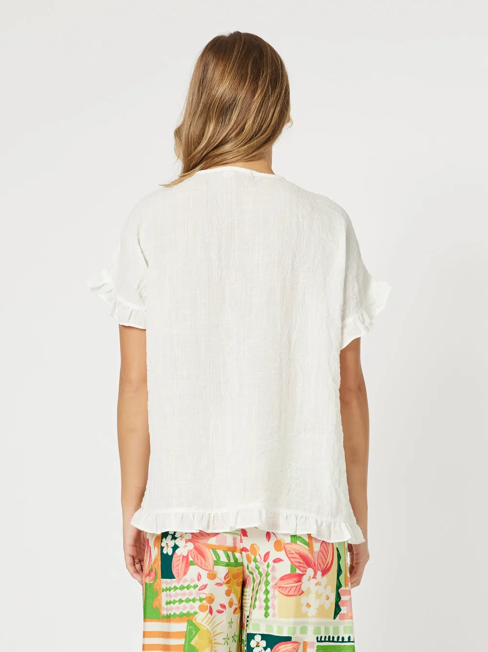 Tulum V Neck Top - White