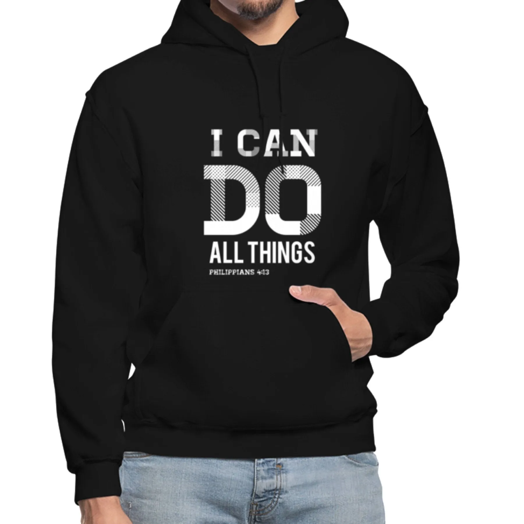 Uniquely You Mens Hoodie - Pullover Sweatshirt - Graphic/I Can Do All Things