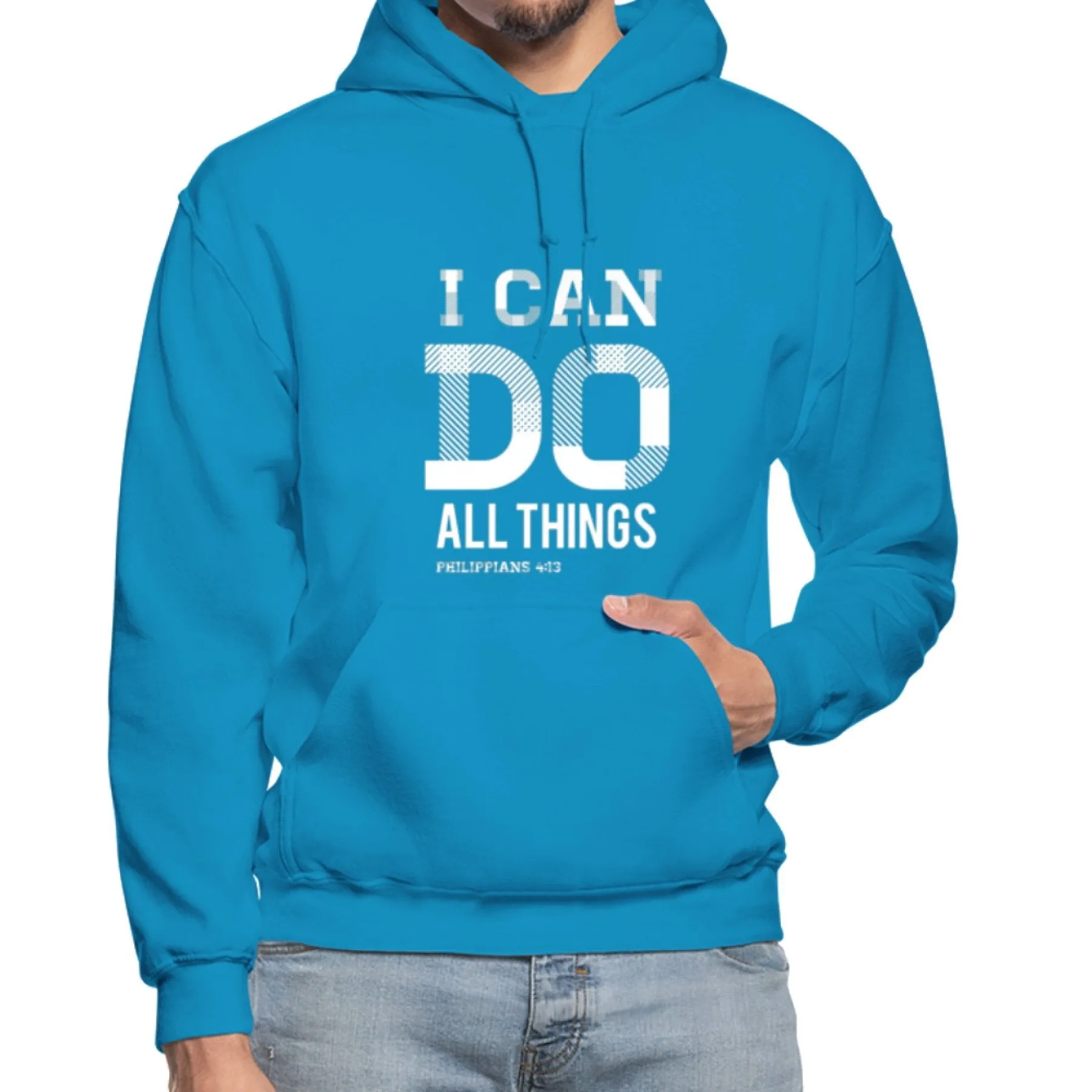 Uniquely You Mens Hoodie - Pullover Sweatshirt - Graphic/I Can Do All Things