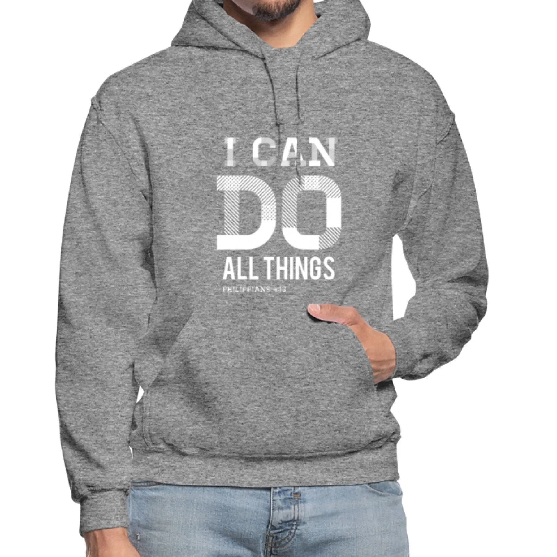 Uniquely You Mens Hoodie - Pullover Sweatshirt - Graphic/I Can Do All Things