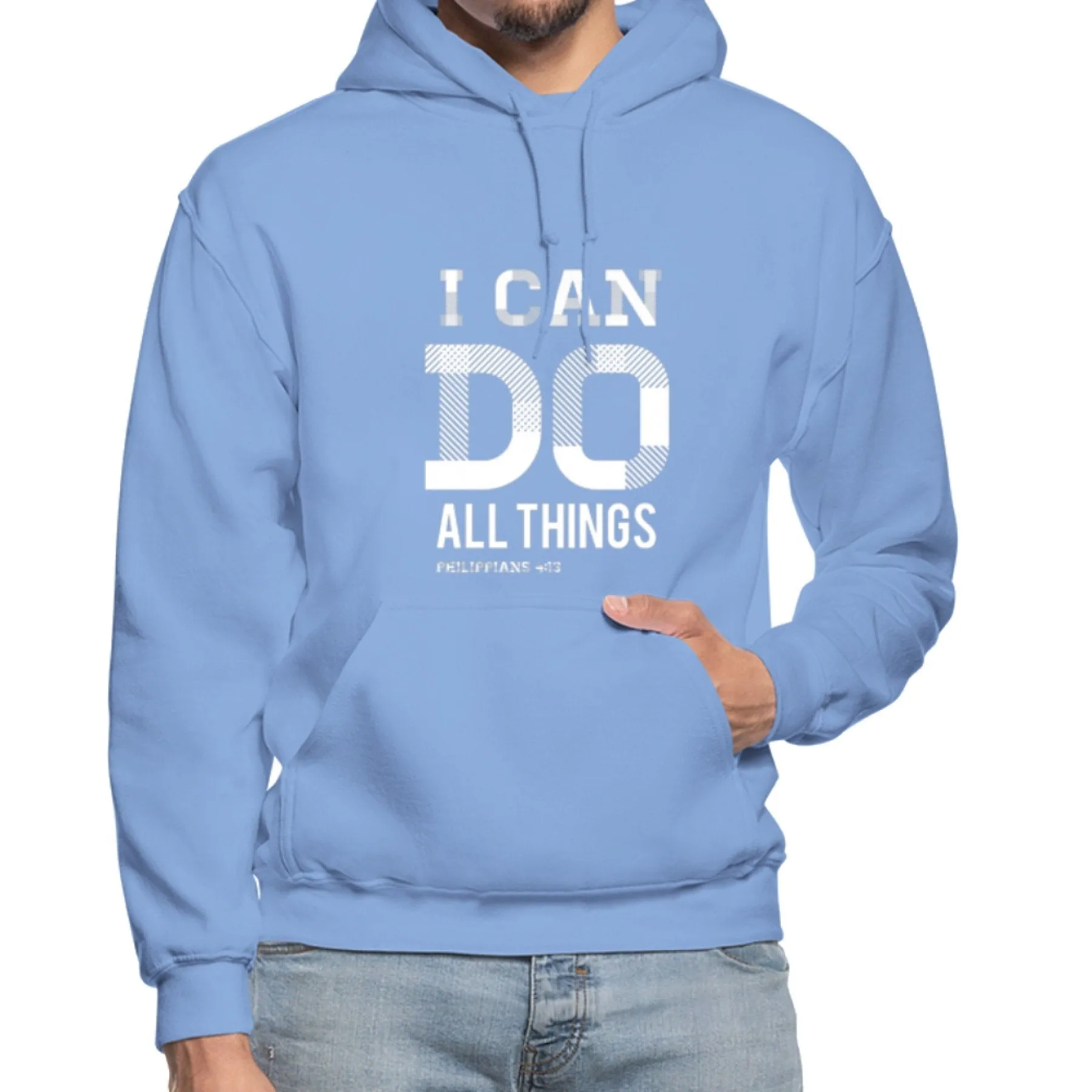 Uniquely You Mens Hoodie - Pullover Sweatshirt - Graphic/I Can Do All Things