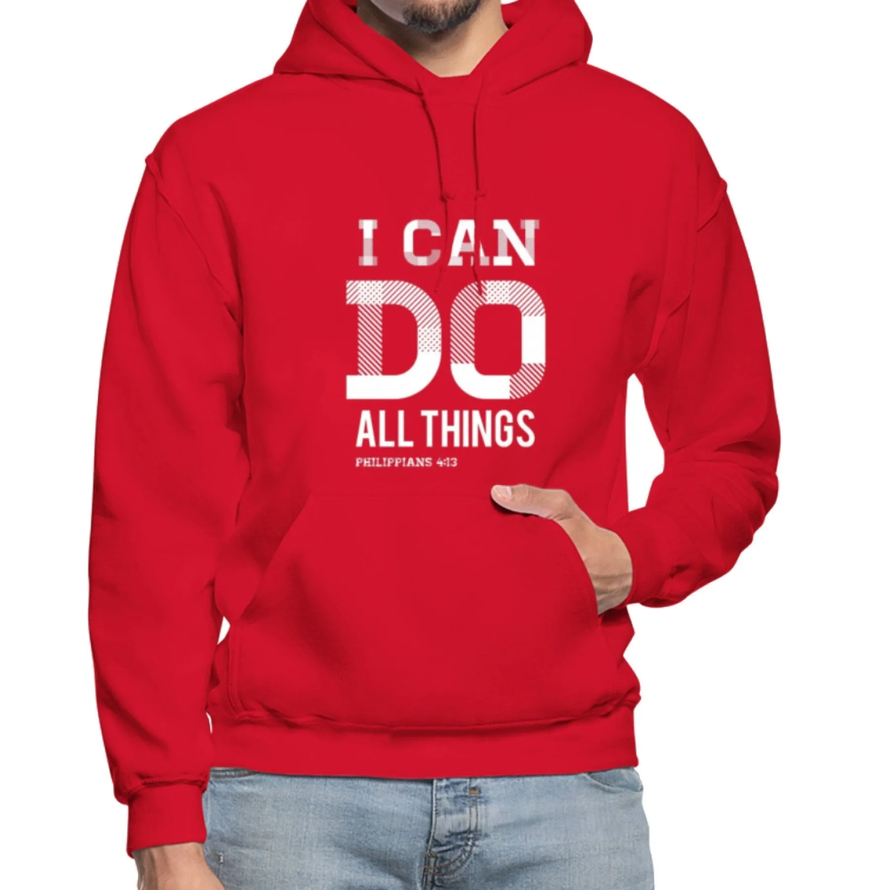 Uniquely You Mens Hoodie - Pullover Sweatshirt - Graphic/I Can Do All Things