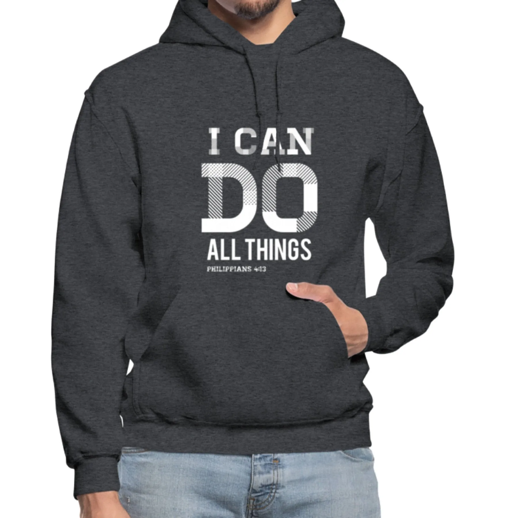 Uniquely You Mens Hoodie - Pullover Sweatshirt - Graphic/I Can Do All Things