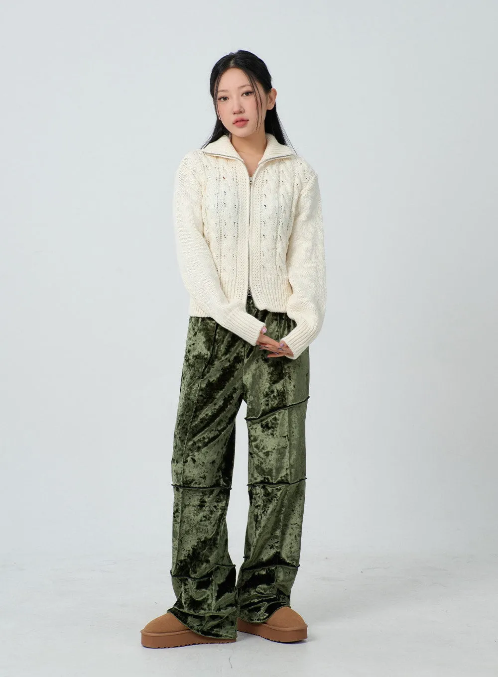 Velvet Wide Leg Pants CJ303