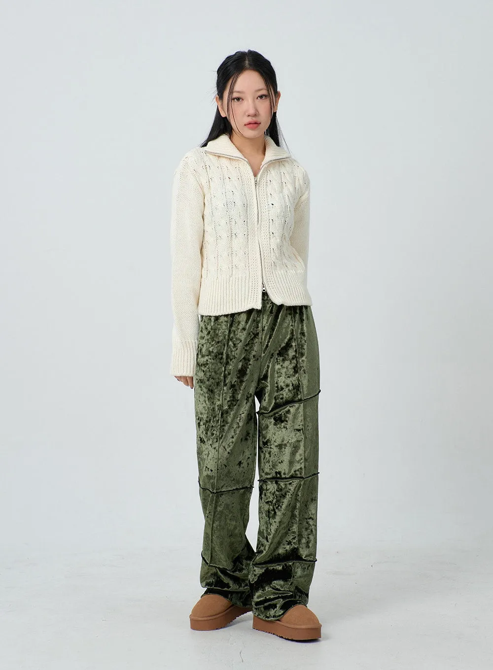 Velvet Wide Leg Pants CJ303