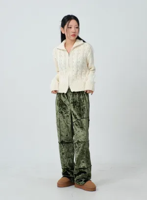 Velvet Wide Leg Pants CJ303