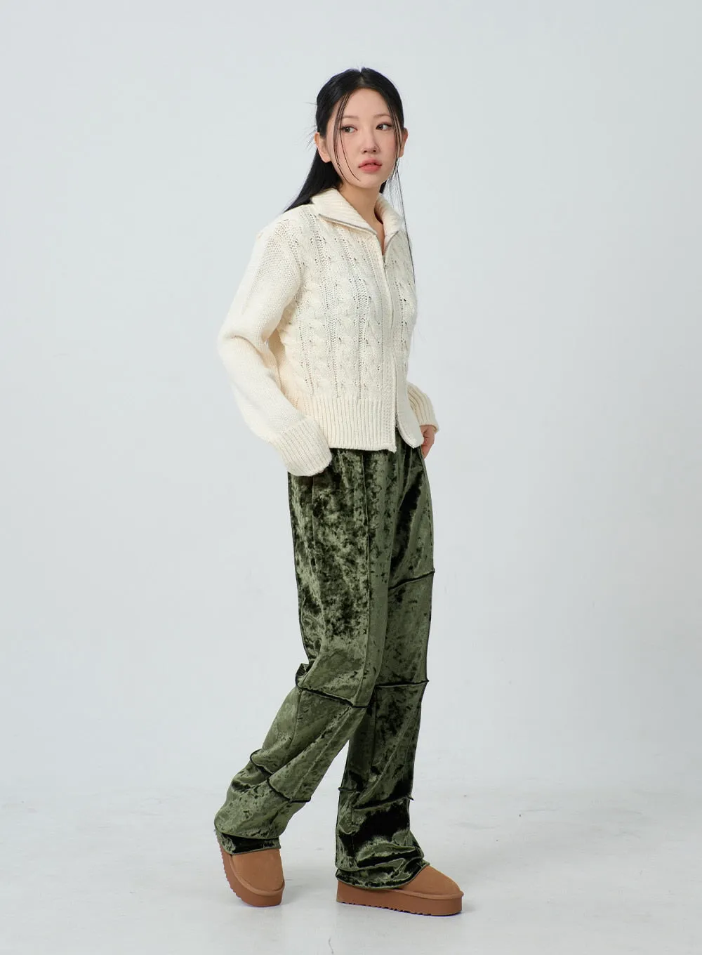 Velvet Wide Leg Pants CJ303