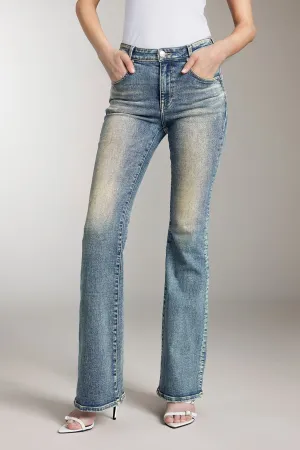 Vintage Distressed Flared Jeans