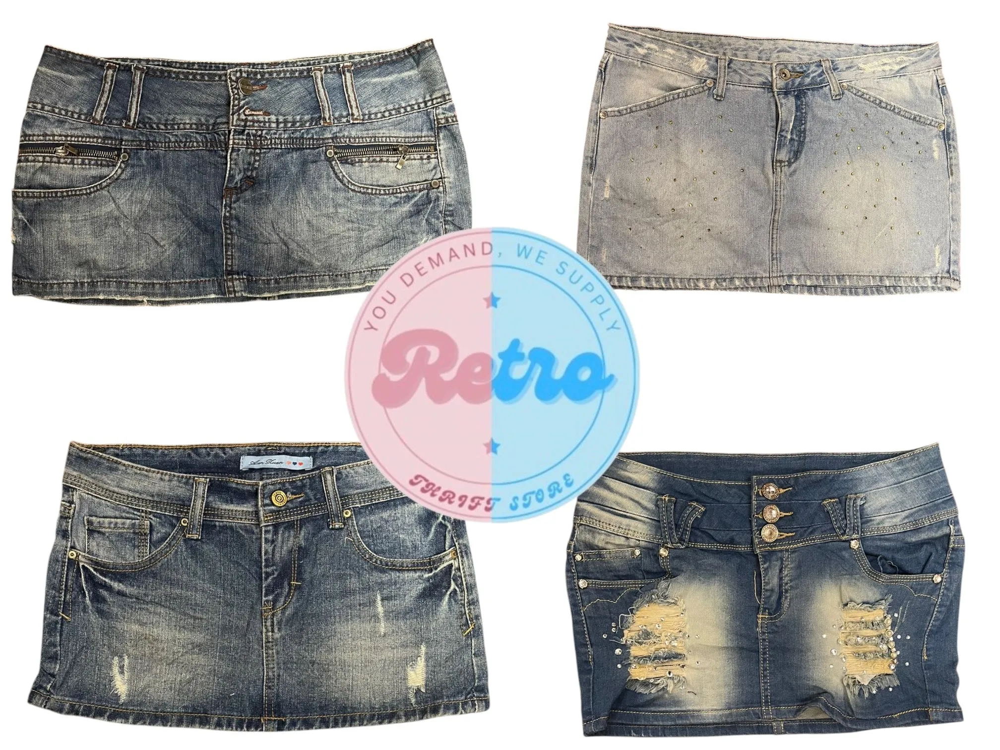 Vintage Y2K Denim Micro Skirts: 9 Skirts