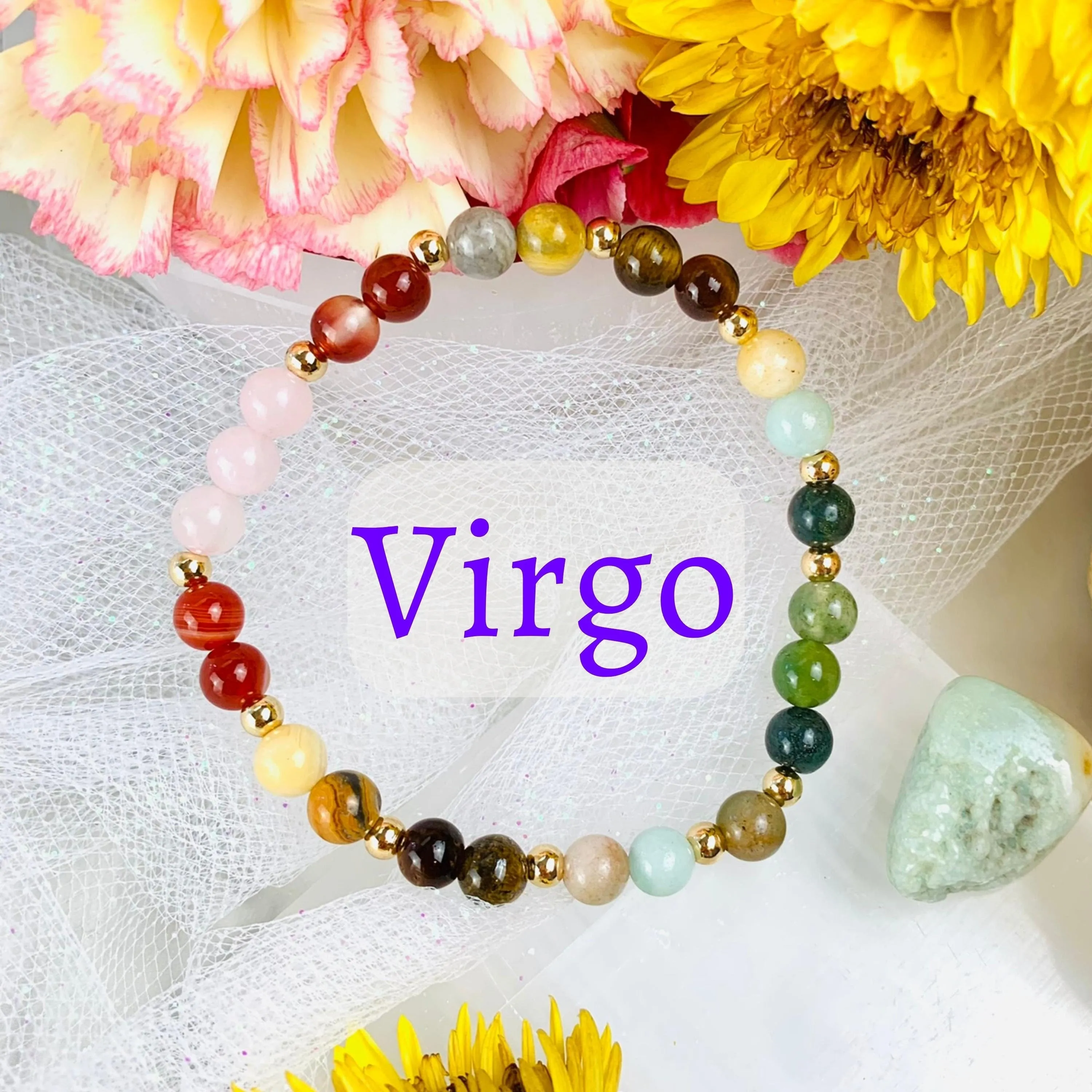 Virgo Zodiac Crystal Bracelet