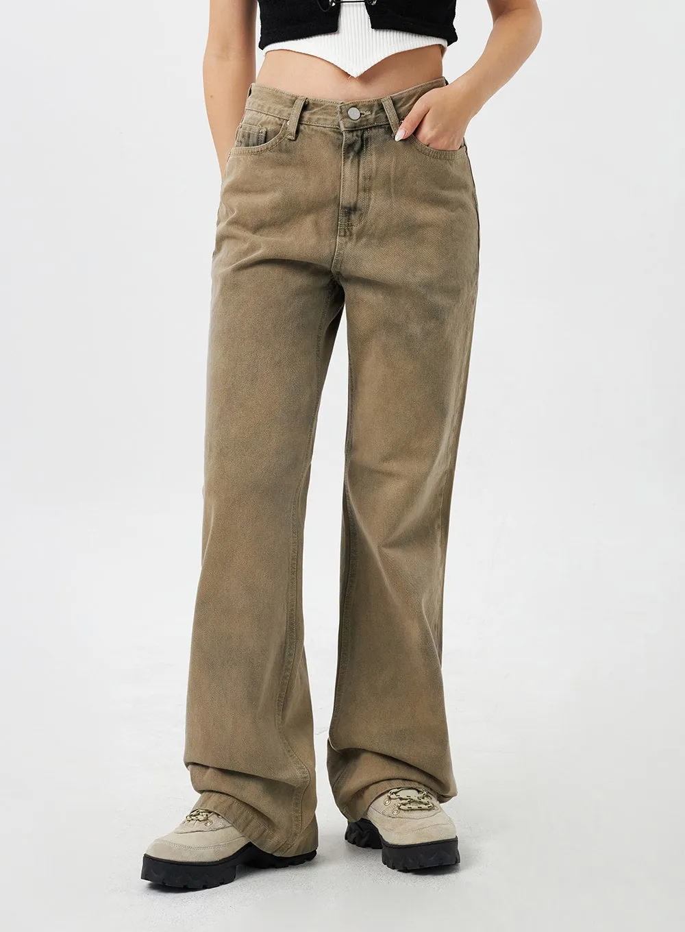 Wide Leg Bootcut Pants CY309