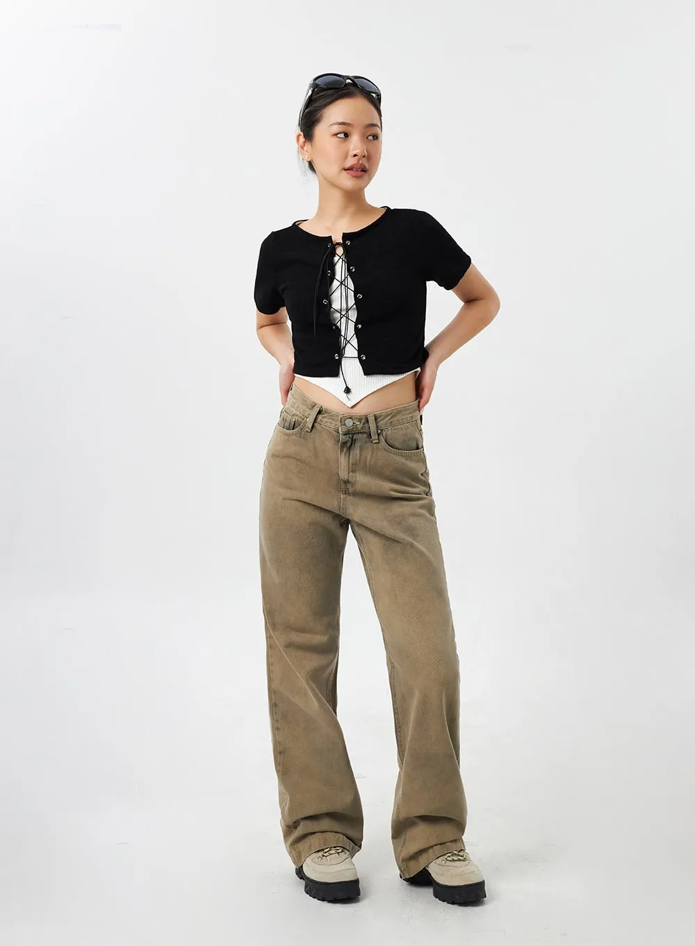 Wide Leg Bootcut Pants CY309