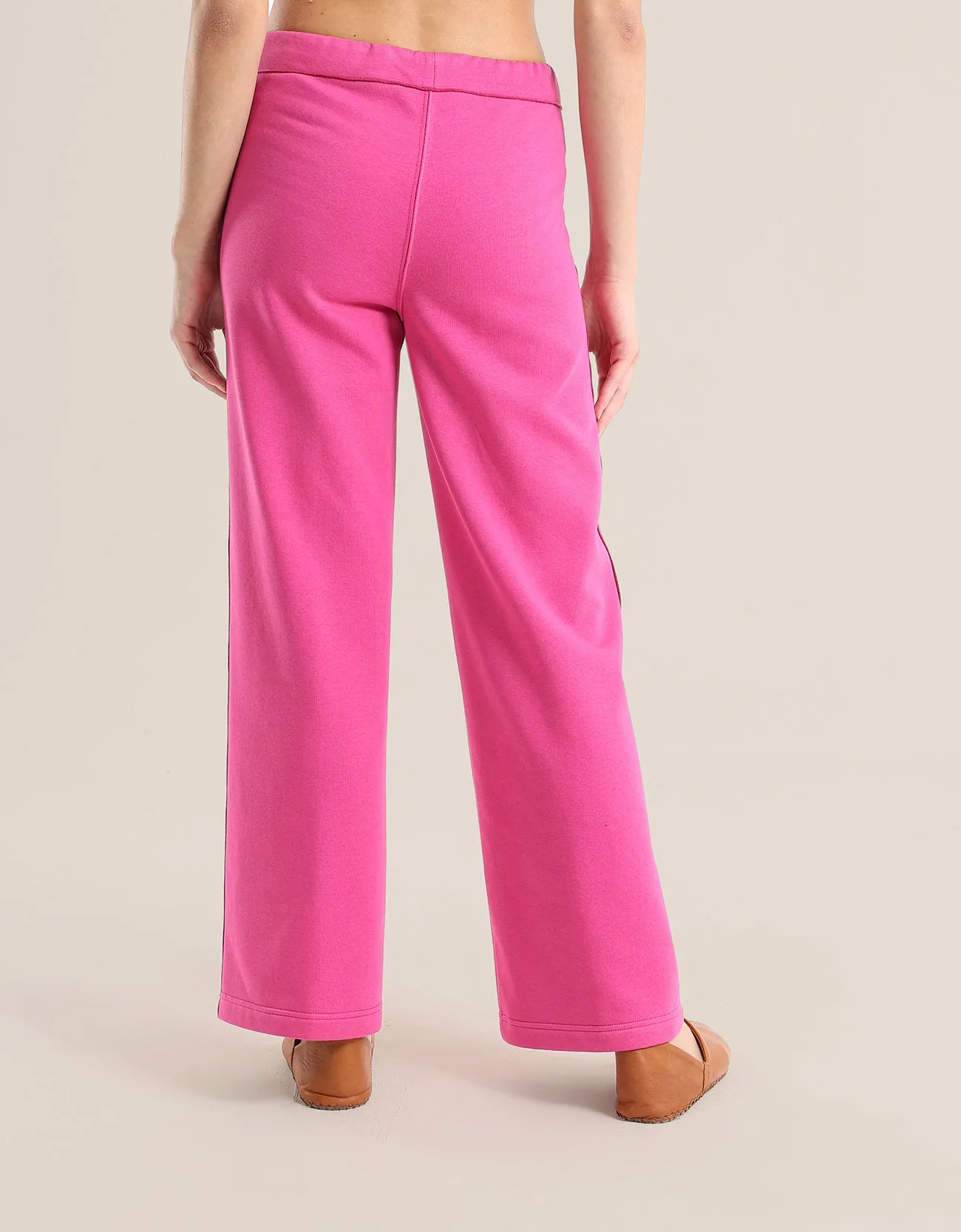 Wide leg milton pants with elastic on the back