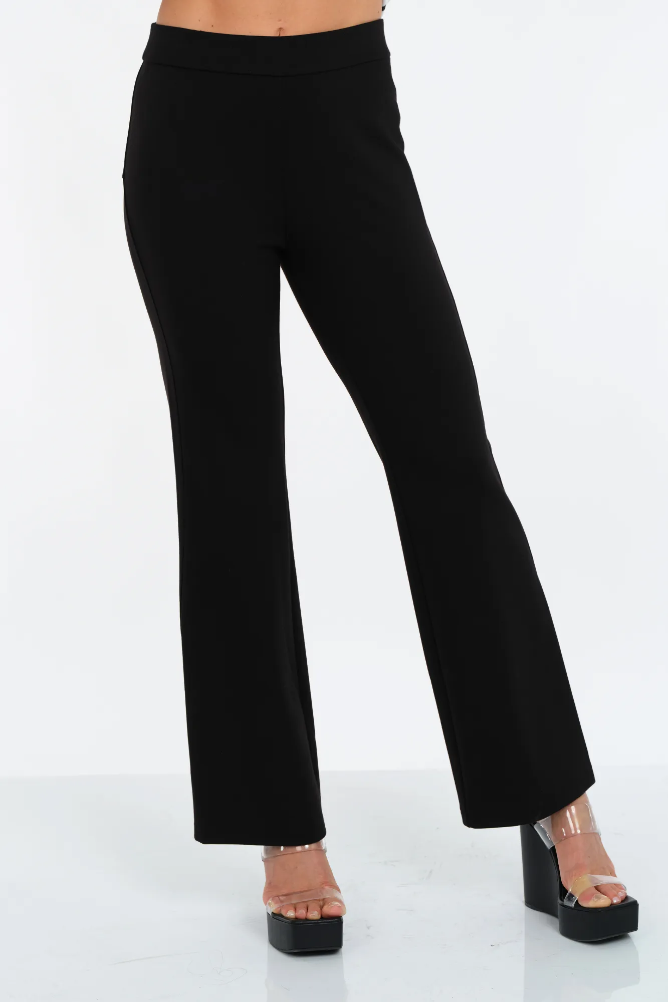 Wide Leg Pull On Soft Ponte Pant- "Steffi" LIOR