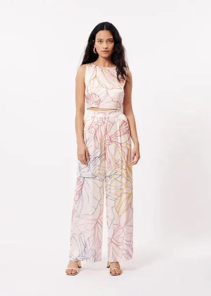 Wide Leg Sketch Print Pants