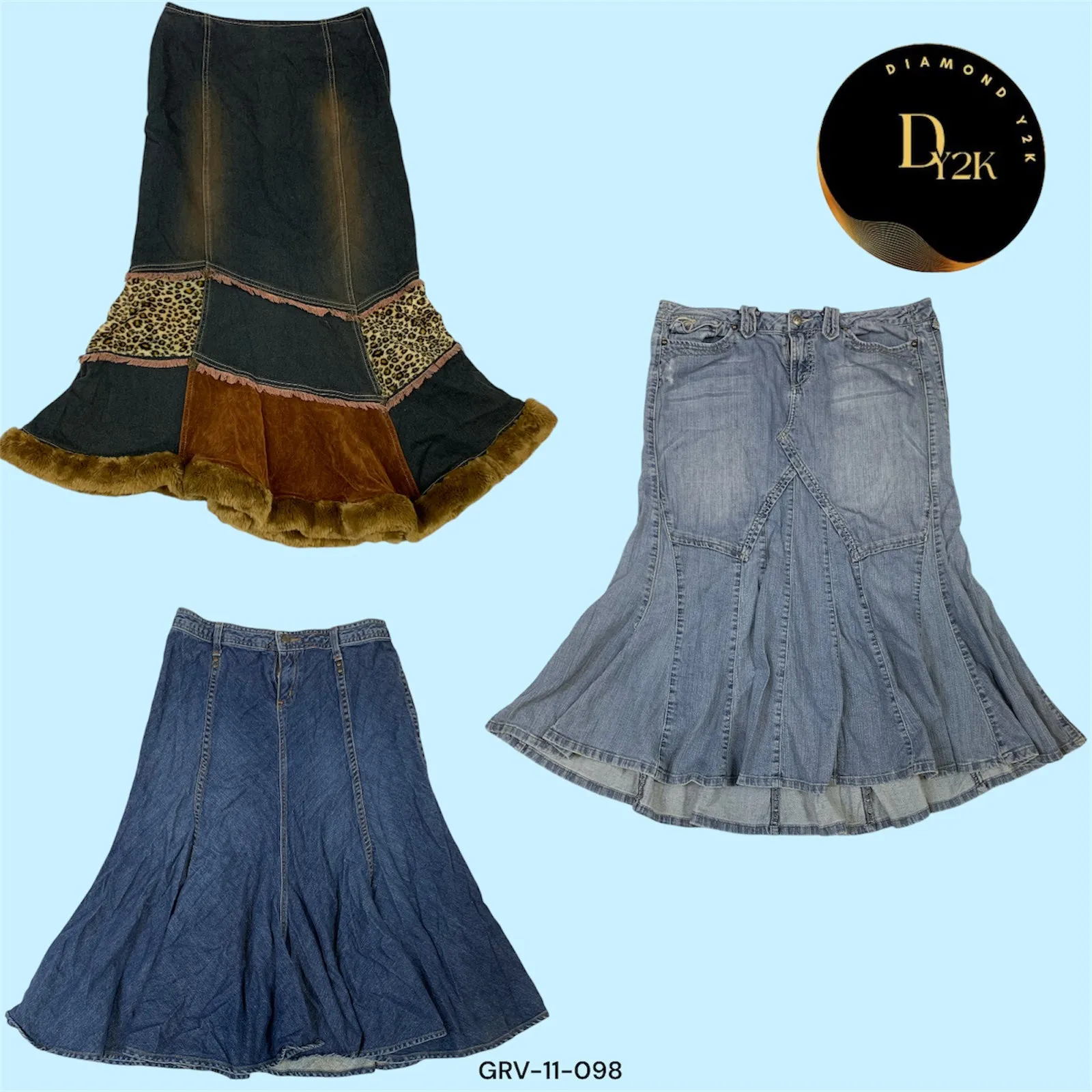 Y2K Inspired Maxi Denim Skirt – Effortless Chic (GRV-11-098)